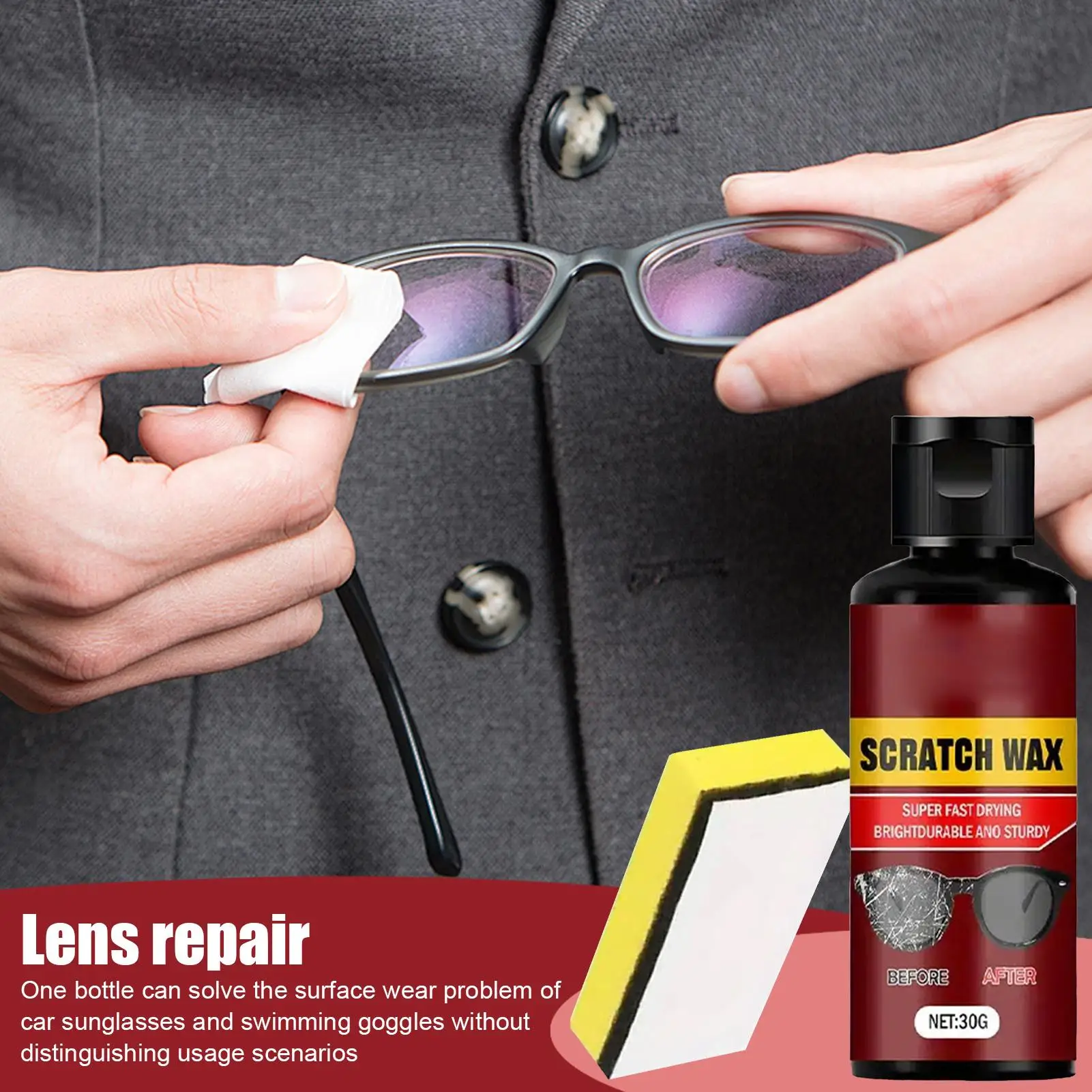 عدسة مزيل الخدوش نظارات الزجاج الأمامي خدش إصلاح السائل لطيف النظارات تنظيف السائل لنافذة النظارات الشمسية الزجاج الأمامي