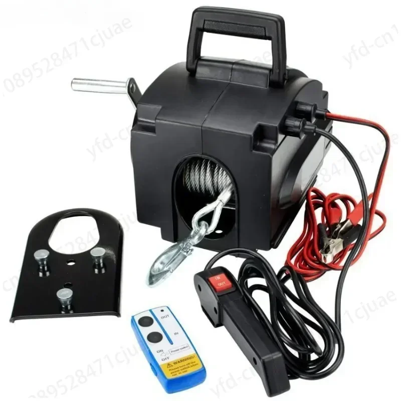 Yacht Electric Winch Small Crane Tractor 12V Marine Electric Winch 3500lbs Portable Marine