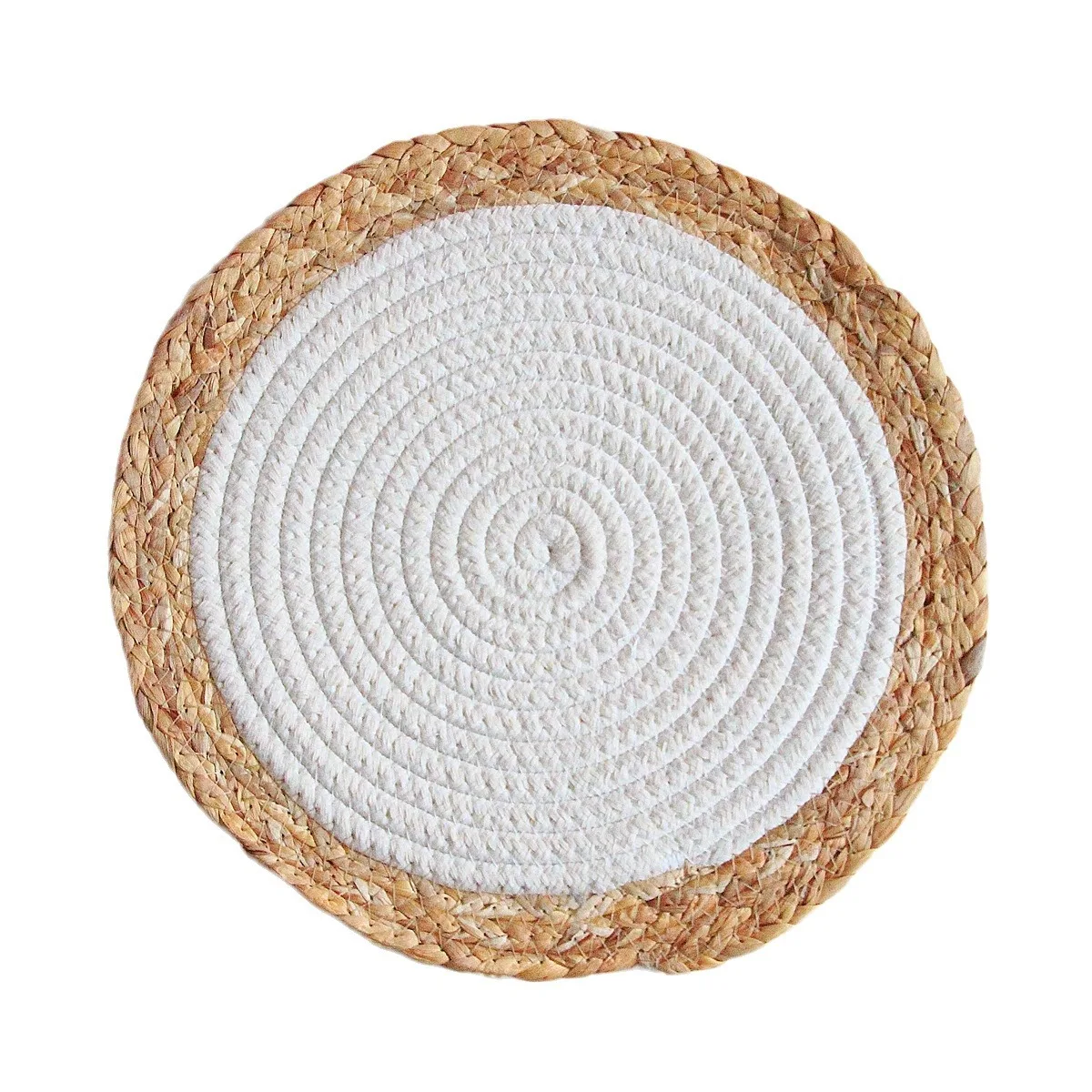 Japanese-style Table Mat Heat Insulating Pad Straw and Cotton Woven Heat Resistant Mat Handcrafted Woven Table Placemat