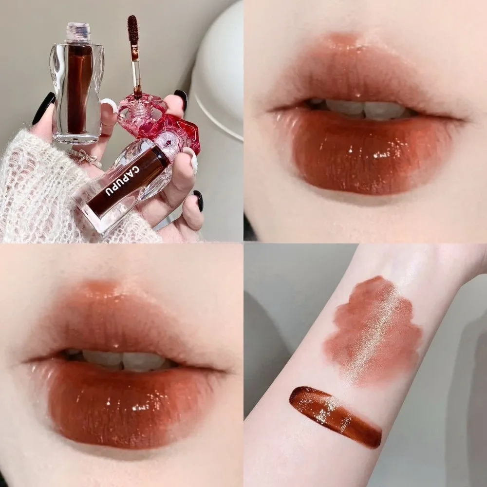 3g Mirror Lip Gloss Crystal Translucent Iridescent Lip Glaze Brightening Long-Lasting Hydrating Lip Glossy Cosmetics