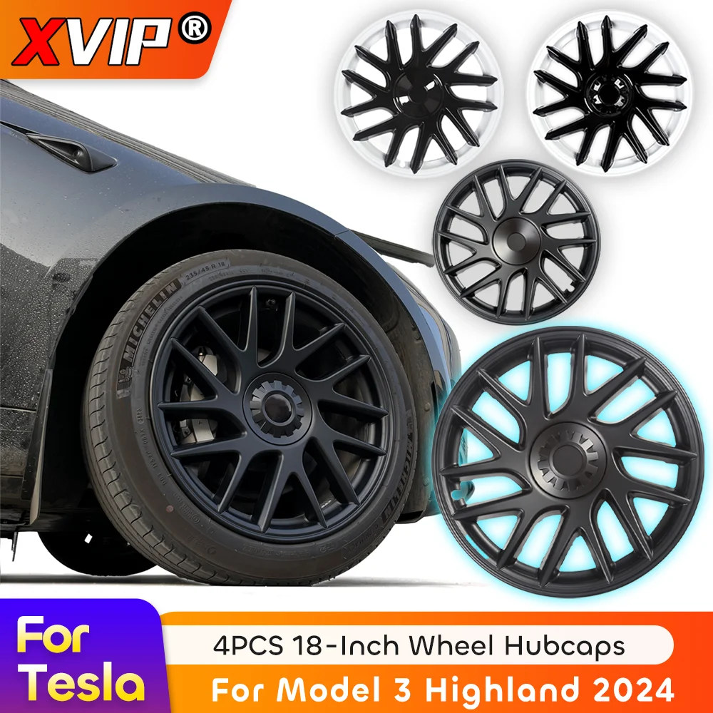 XVIP 18\'\' Performance Wheel Cap 4PCS HubCap New Model 3 Highland 2024 For Tesla Replacement Automobile Full Rims Cover Accessory