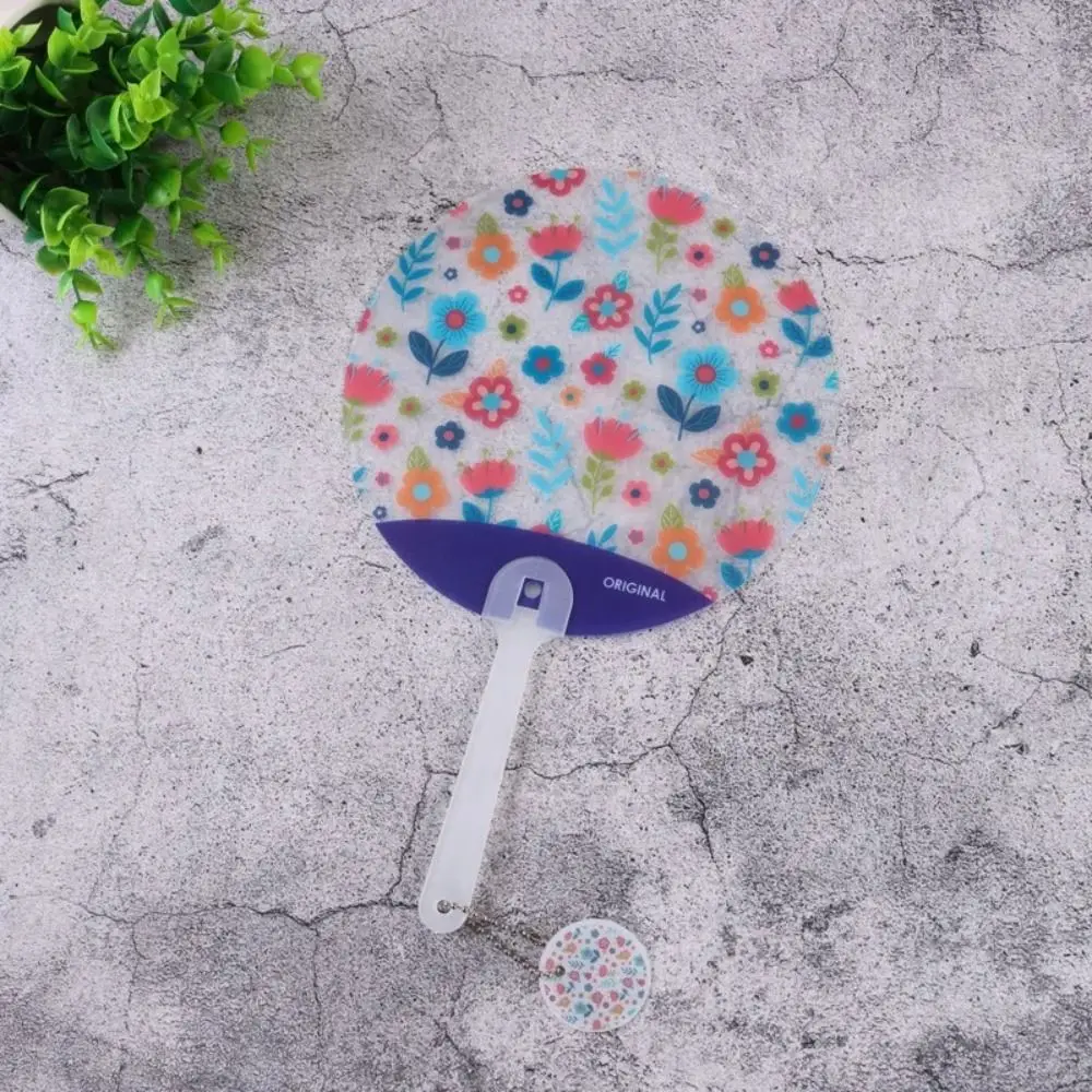 10Pcs Transparent Hand Fan Handle Mini Plastic Graffiti Fan Handle Practical Portable Kindergarten Fan Handle Fan