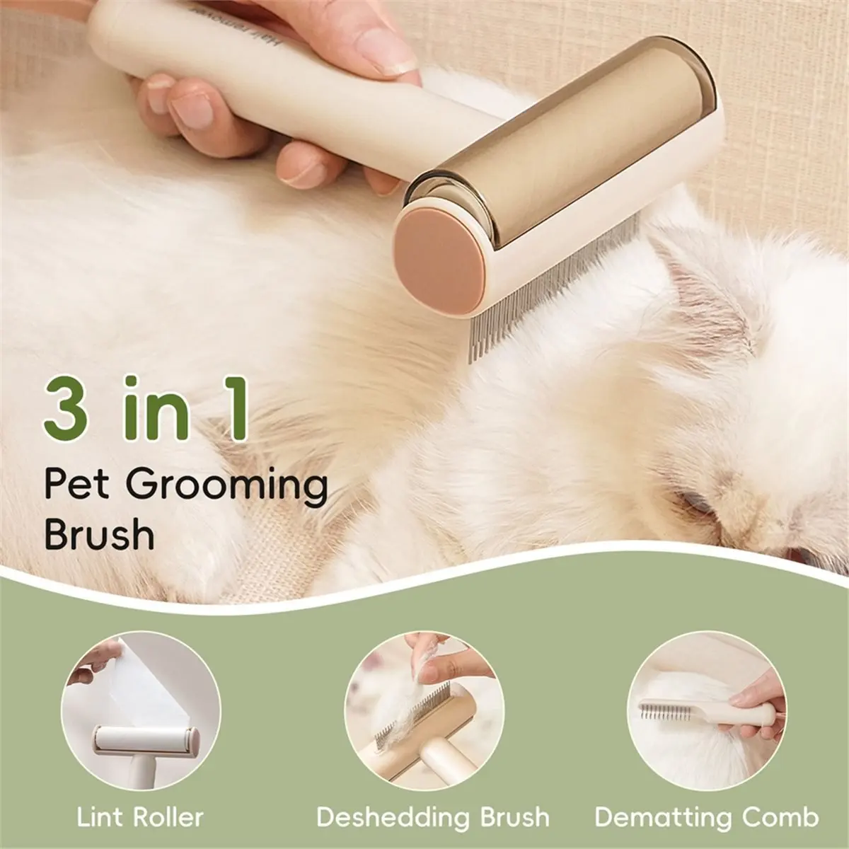Pet Grooming Brush for Dogs and Cats Deshedding Comb, Dematting Tool and Lint Remover for Long and Short Coats