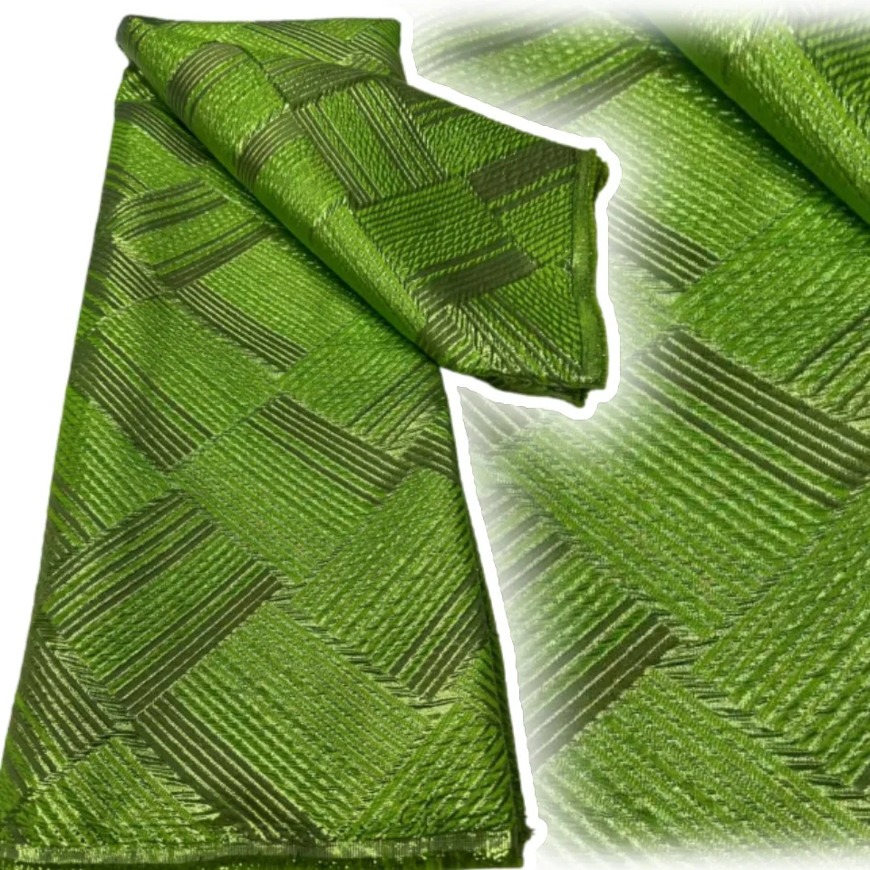 

Новейшая жаккардовая африканская кружевная ткань с красным позолотой, 5 ярдов, модная французская нигерийская жаккардовая парчовая кружевная ткань для шитья платья A1349