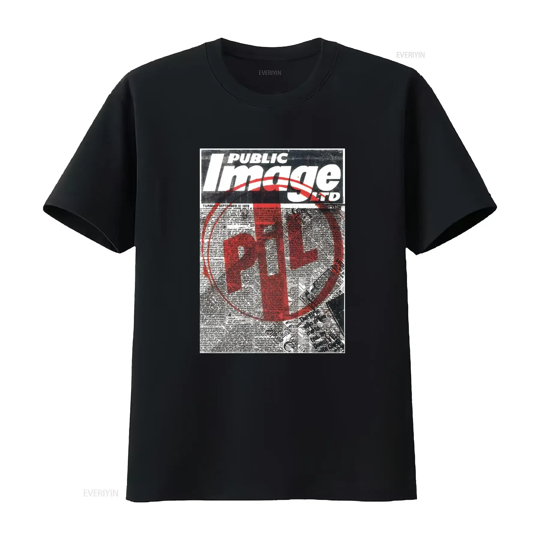 Pil Public Image Ltd Vintage Newspaper Print T Shirt Rockofftrade Official Merchandise vintage Washed Slightly Stylish graphic