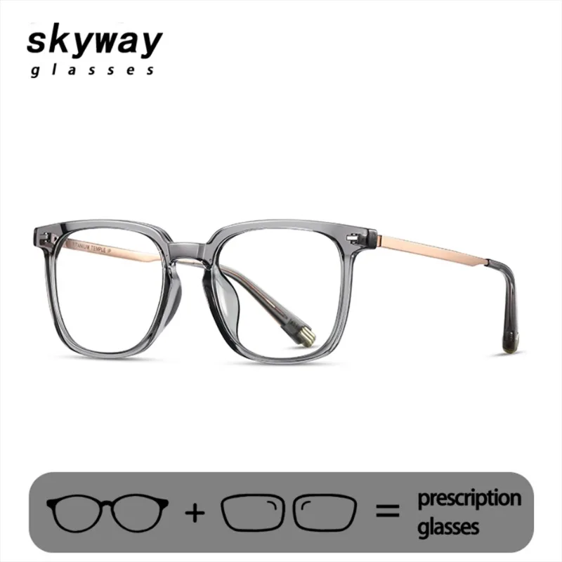 SKYWAY TR Titanium Frame Eyeglasses Anti Blue Light Photochromic Lens Myopia Presbyopia Reading Eyewear Prescription Glasses