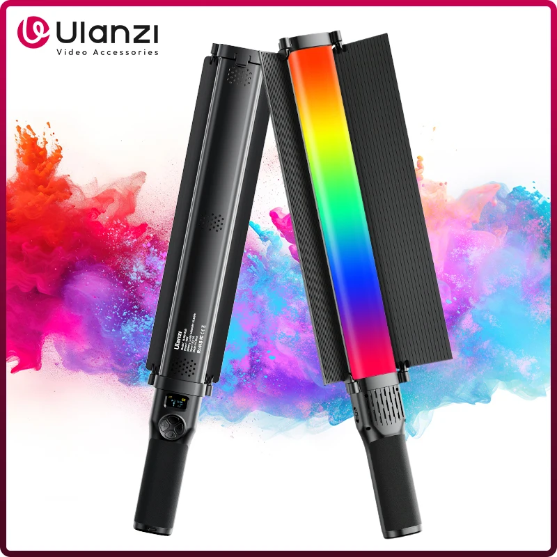 Ulanzi VL360 RGB LED Light Stick Handheld Light Wand 2500K-10000K Dimmable Photography Lighting Tube Detachable Barn Door 38W