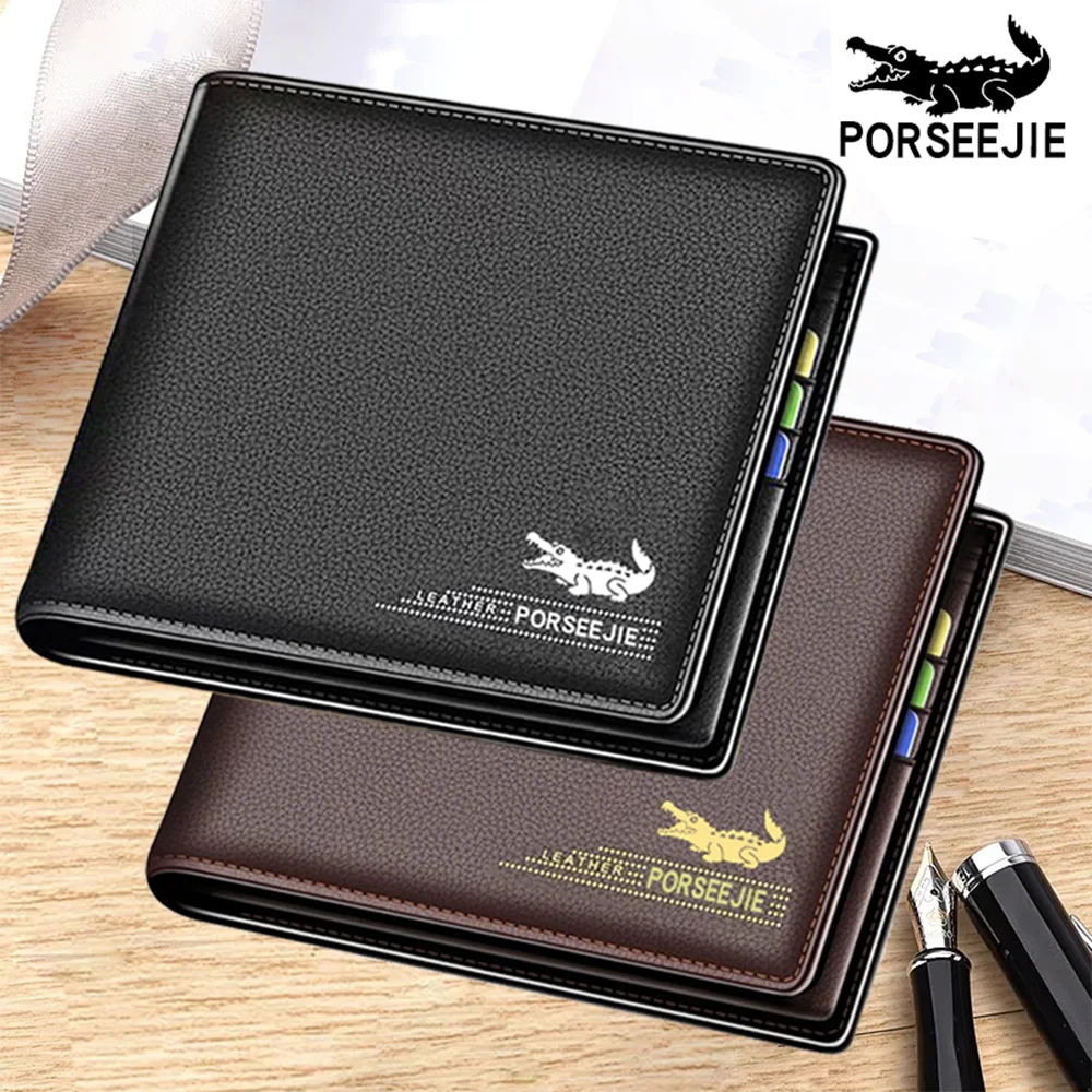 men's wallet classic short folding card holder men's wallet large capacity wallet coin pocket wallet men's retro short wallet