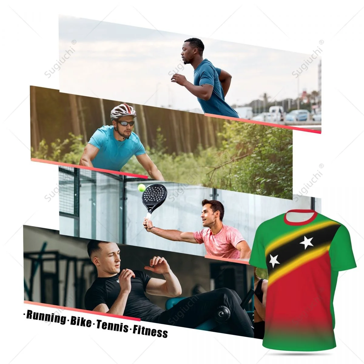 Sport Mesh T-Shirt Saint Kitts und Nävis Flagge für das Laufen Fahrrad Fußball Tennis Fußball Fitness T-Shirts 3d gedruckt benutzer definierte