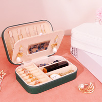 Medium Size Zipper Pattern Cross Stitch Zipper Case Jewelry Packaging Box PVC Material Pink Beige Light Blue Magenta Brown Wh...