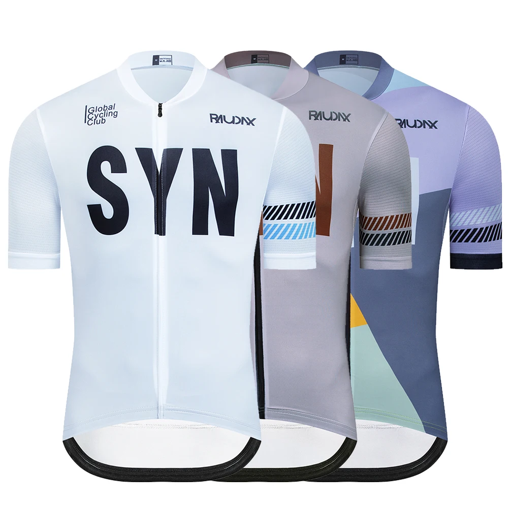 Syn Raudax Cycling Jersey Men Bike Top MTB Bicycle Shirt Mountain Road Riding Clothing Short Sleeve Summer Cyclist biking Blouse