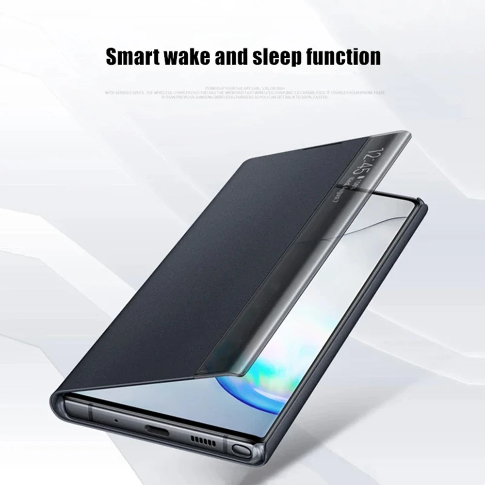 Window View Leather Cases For Samsung Galaxy S26 Ultra S23 S24 S22 A72 S25 Ultra 5G S21 S20 FE S25Plus Note20 10 Leather Cover
