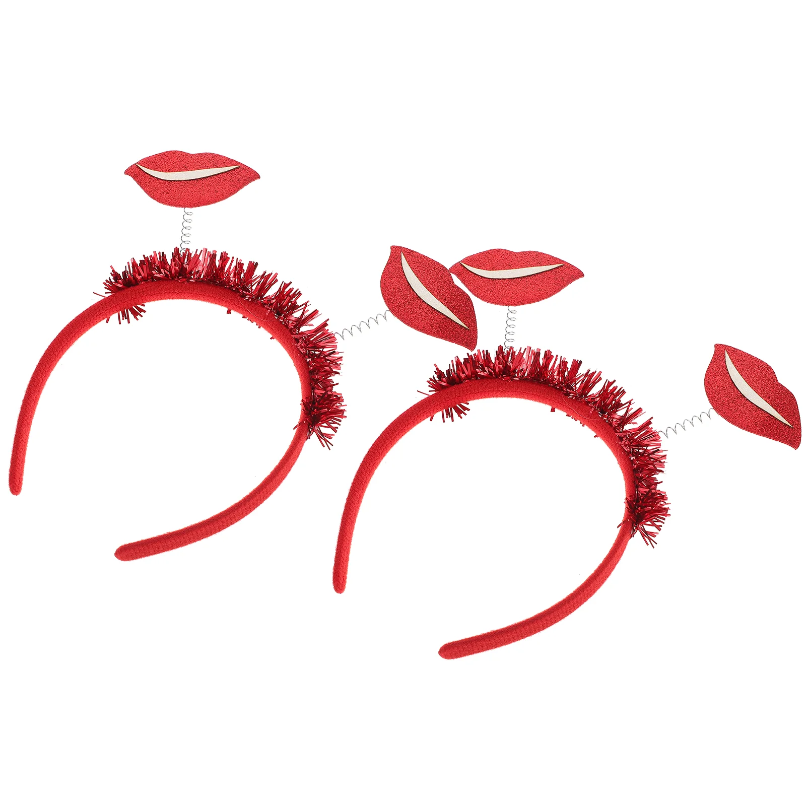 2 Pcs Lip Headband Red for Valentine Sequin Party Decor Lip-shape Adult Hair Accessories