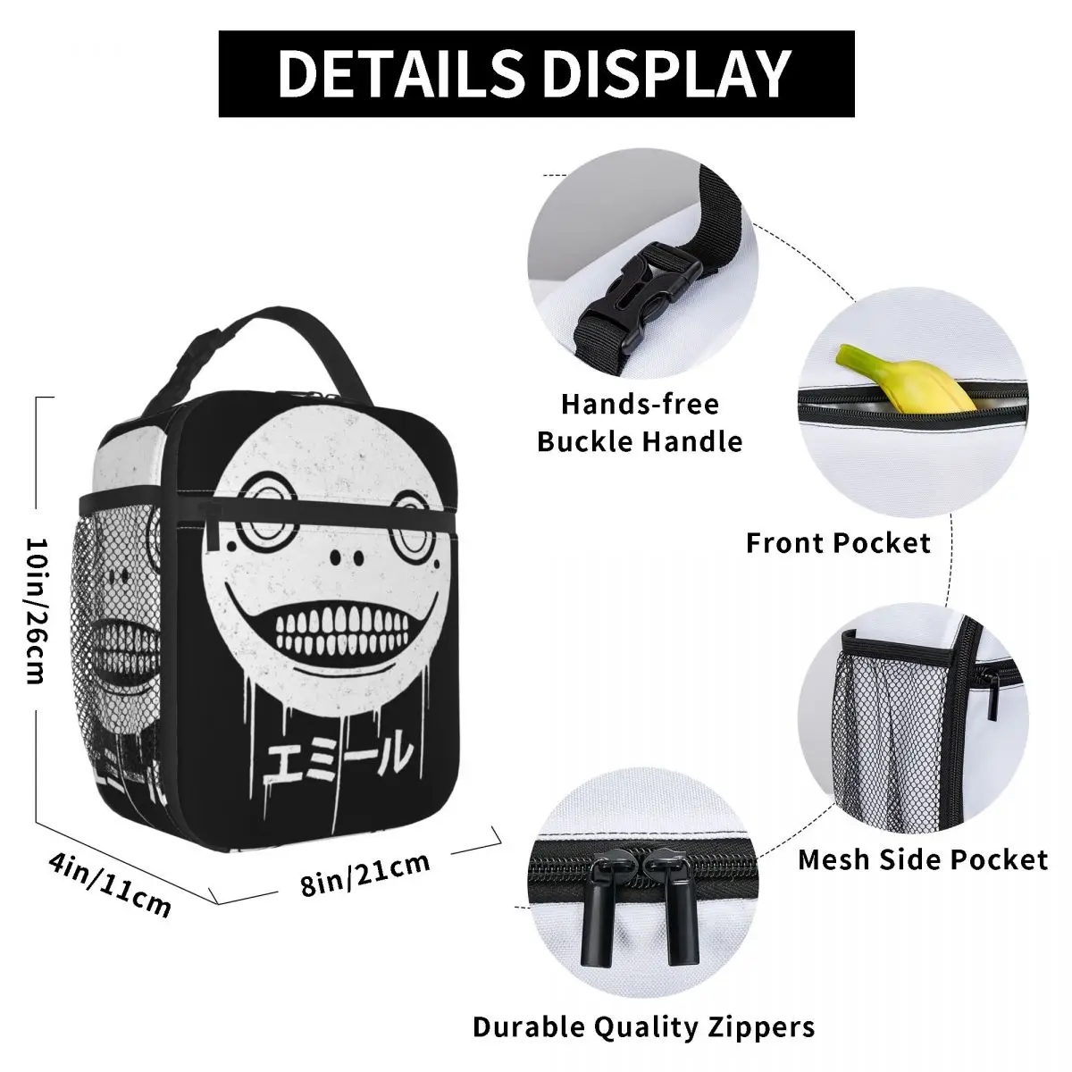 Nier Automata YoRHa 2B bolsa de almuerzo para fiambrera gráfica Unisex bolsa refrigeradora de viaje bolsas de almuerzo térmicas Oxford aisladas portátiles