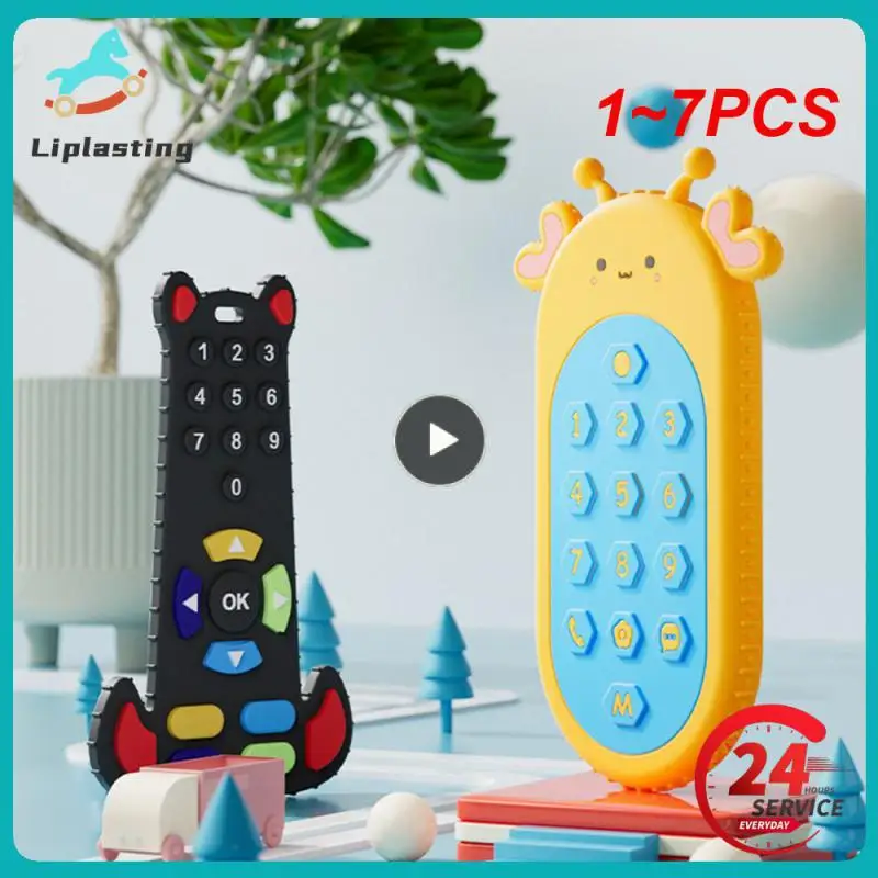 

1~7PCS Silicone Baby Teether TV Remote Control Shape Teether Rodent Gum Pain Relief Teething Toy Kids Sensory Educational Toy