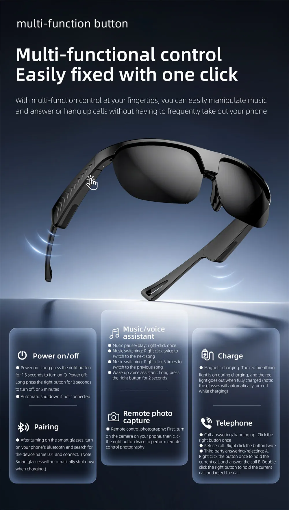 LOKMAT L01 Audio Smart Glasses — product detail 3
