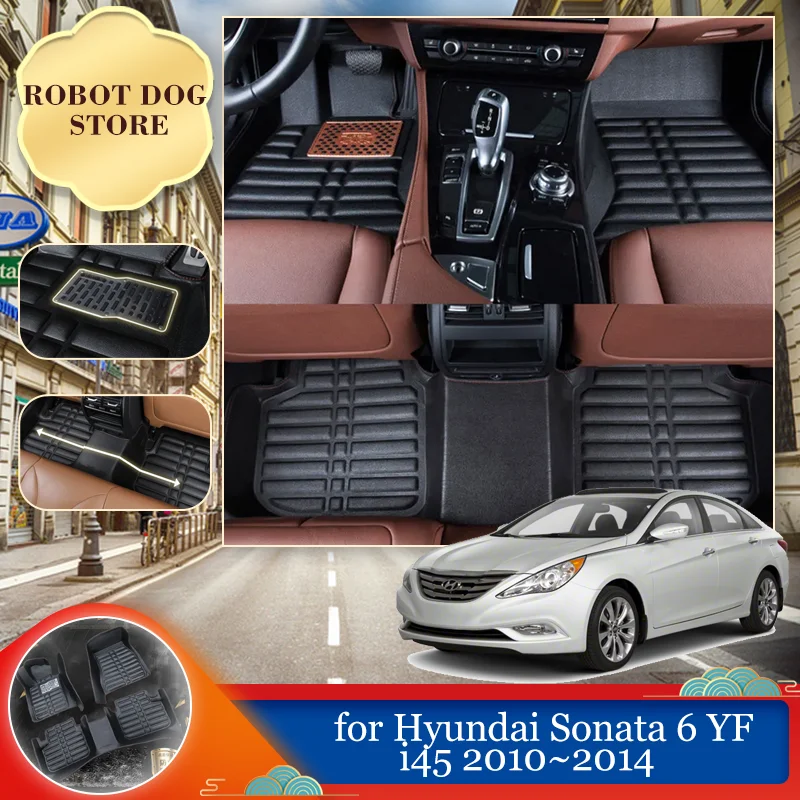 

Car Leather Floor Mat for Hyundai Sonata 6 YF i45 2010~2014 2011 2012 Foot Waterproof Inner Liner Carpet Pad Custom Accessories