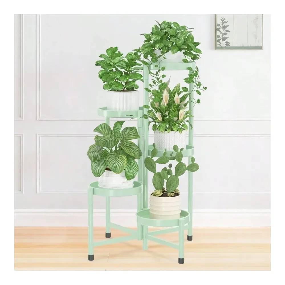 

Металлическая угловая подставка для растений Ly Plant Stand, 5-ярусная, для дома и улицы, для цветов и орхидей, легко собираемая, складная, высокая, для патио