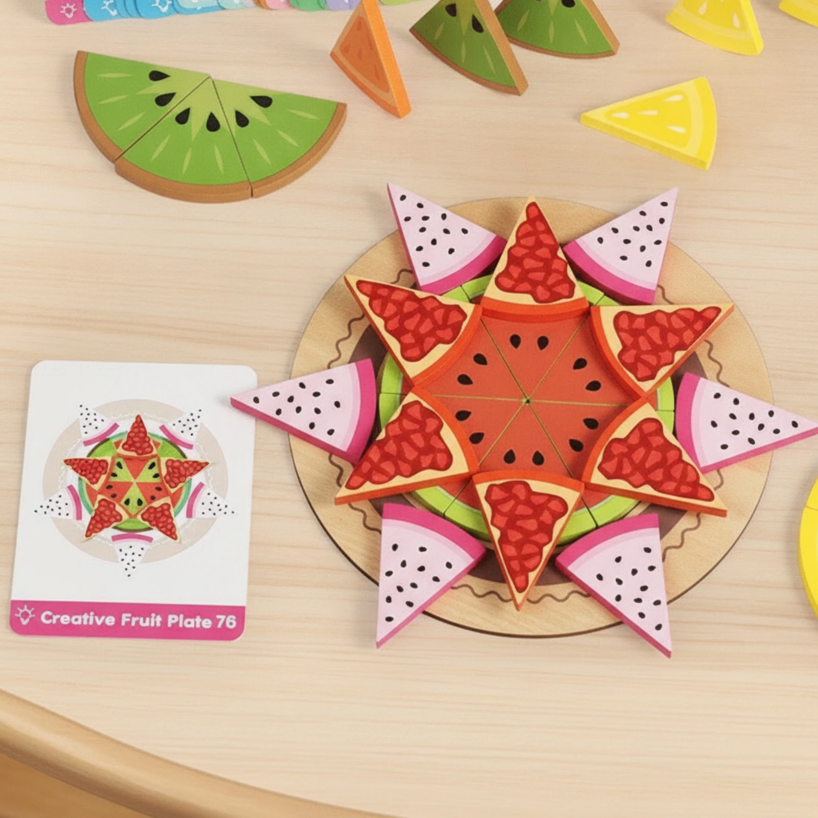 Puzzle with Pattern Cards Educational Method Educational Toy Learning Aid Preschool for Toddlers, Homeschool, Playroom