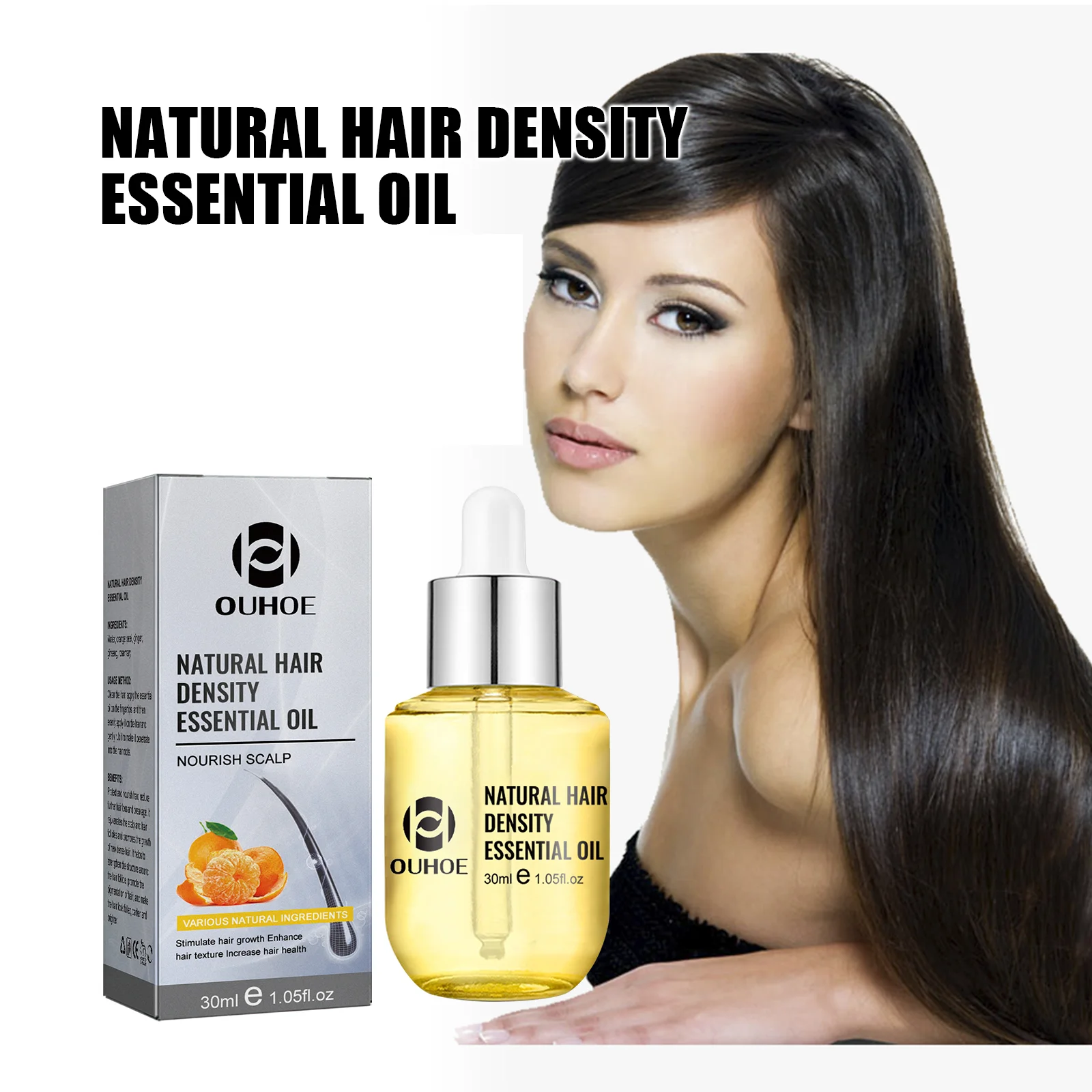 Natural Hair Density Essential Oil 30ml Moisturize & Repair Hair Regrowth Serum Oils Anti Frizz  Hair Growth for Men and Women