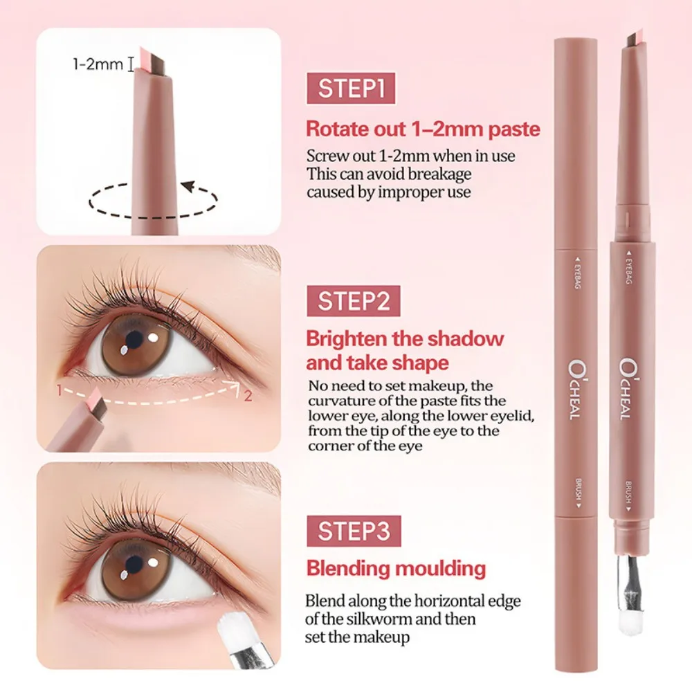 Matita lucida Impermeabile naturale bicolore sdraiato baco da seta al momento Evidenzia ombretto Matita contorno trucco occhi