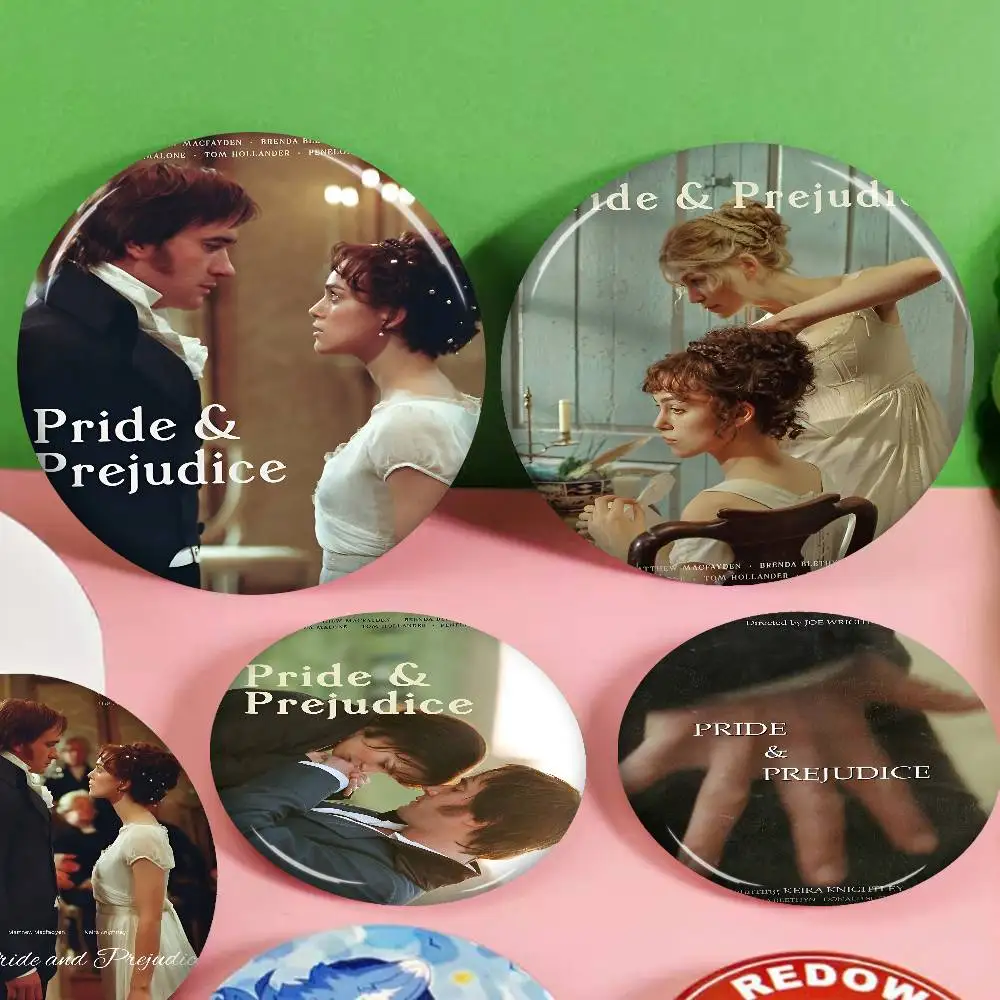 

Pride and Prejudice Photo Brooches Creative Round Badge Gifts Pins 32/44/58mm