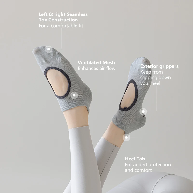 قبضة الجوارب قبضة شبكية ناعمة التهوية مناسبة لليوجا والبيلاتيس والرقص والجري والرياضات الداخلية وما إلى ذلك.