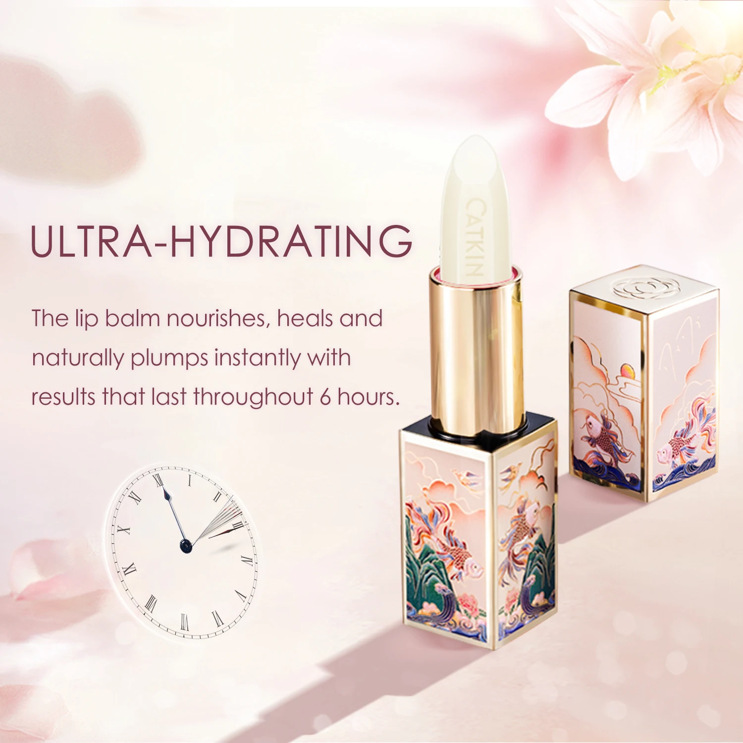 CATKIN Lip Balm Moisturizer, Colorless Lipstick Ultra Hydrating with vitamin E to soften and moisturize lips