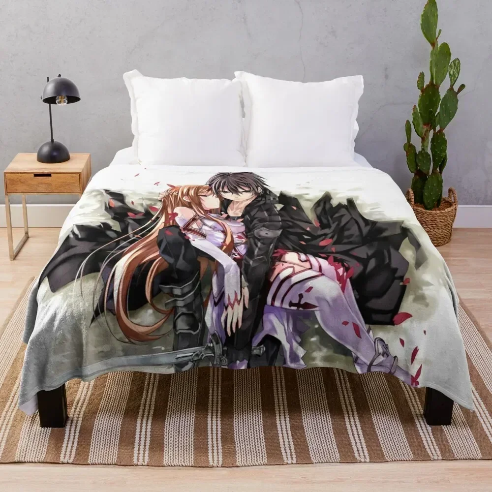 

Sword Art Online - kirito and asuna Throw Blanket Soft Warm Blanket Gift for Grandparents