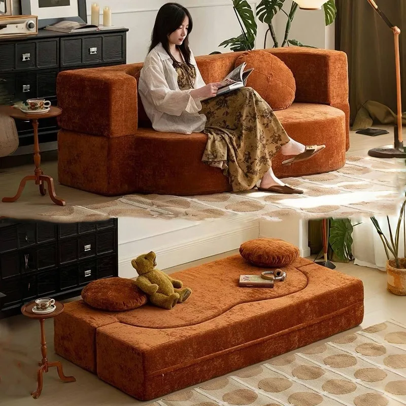 Foldable Vacuum Sponge Lazy Sofa Bed Portable Multi-Purpose Leisure Sofa Space Saving Furniture for Small Space Home