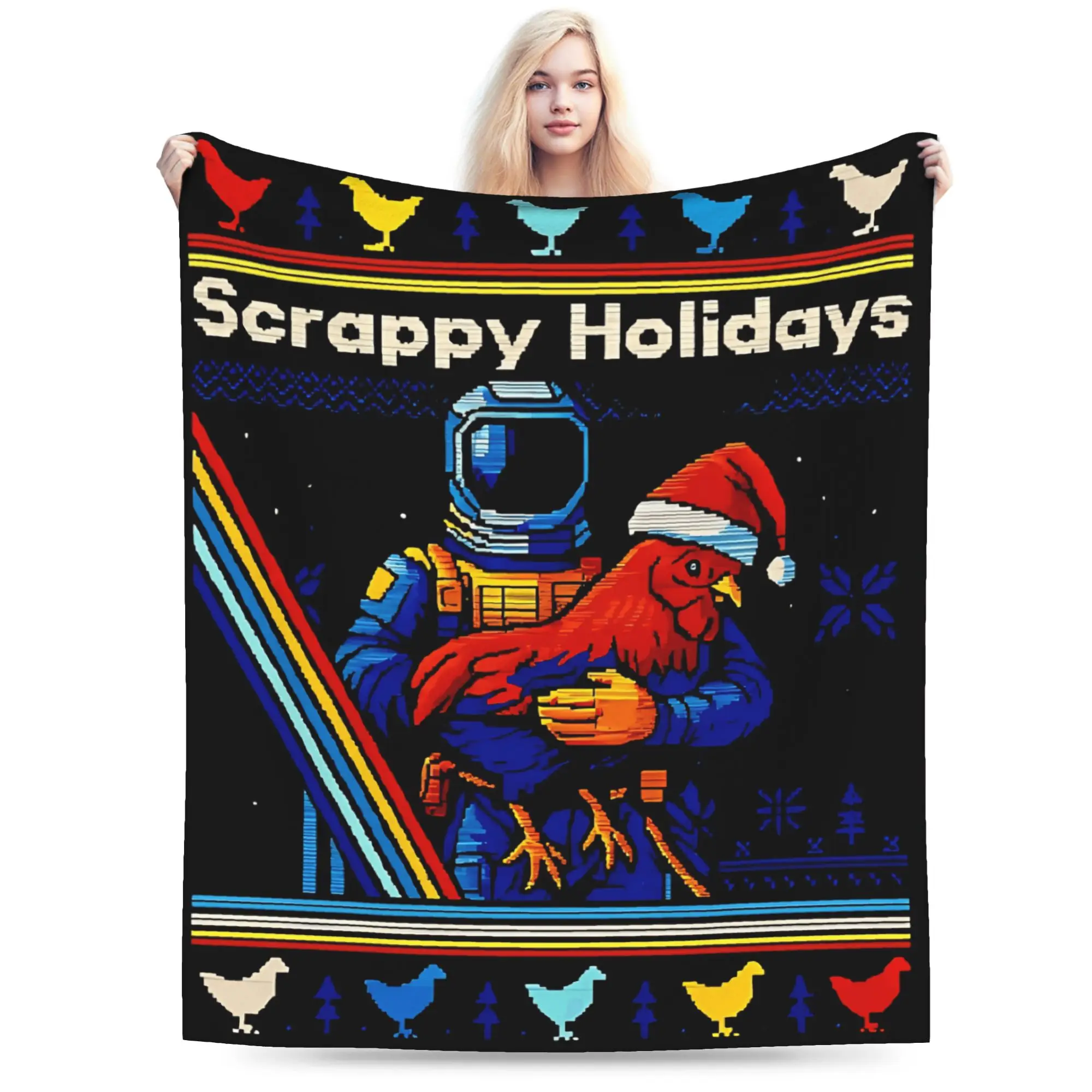 Arc Raiders Rooster Scrappy Holidays Merry Christmas Warm Soft Blanket  Boy Girl Plush Throw Blanket Bedspread Sofa Bed Cover