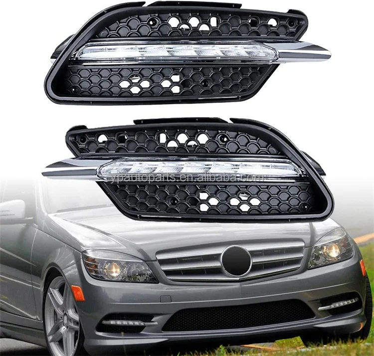 Front Bumper DRL LED Daytime Running Light Fog Lamp For Mercedes-Benz W204 AMG-sport