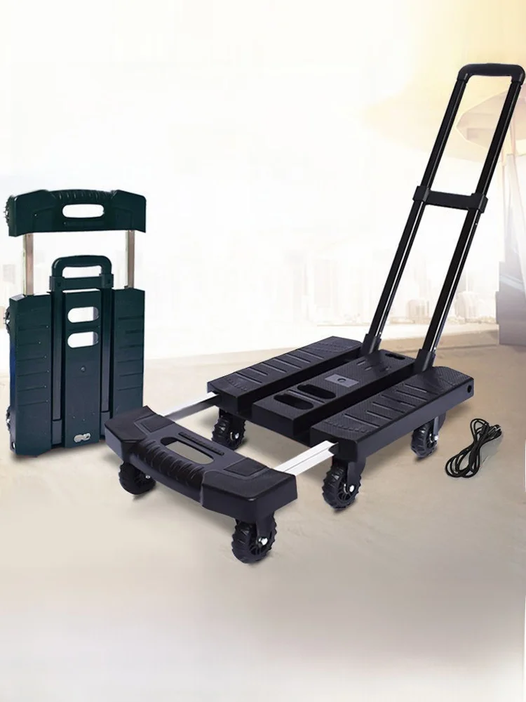 

Portable Folding Hand-Pulled Cargo Cart Home Use Flaed Tru Moving Vehicle Steel And Plastic Material Indoor Outdoor