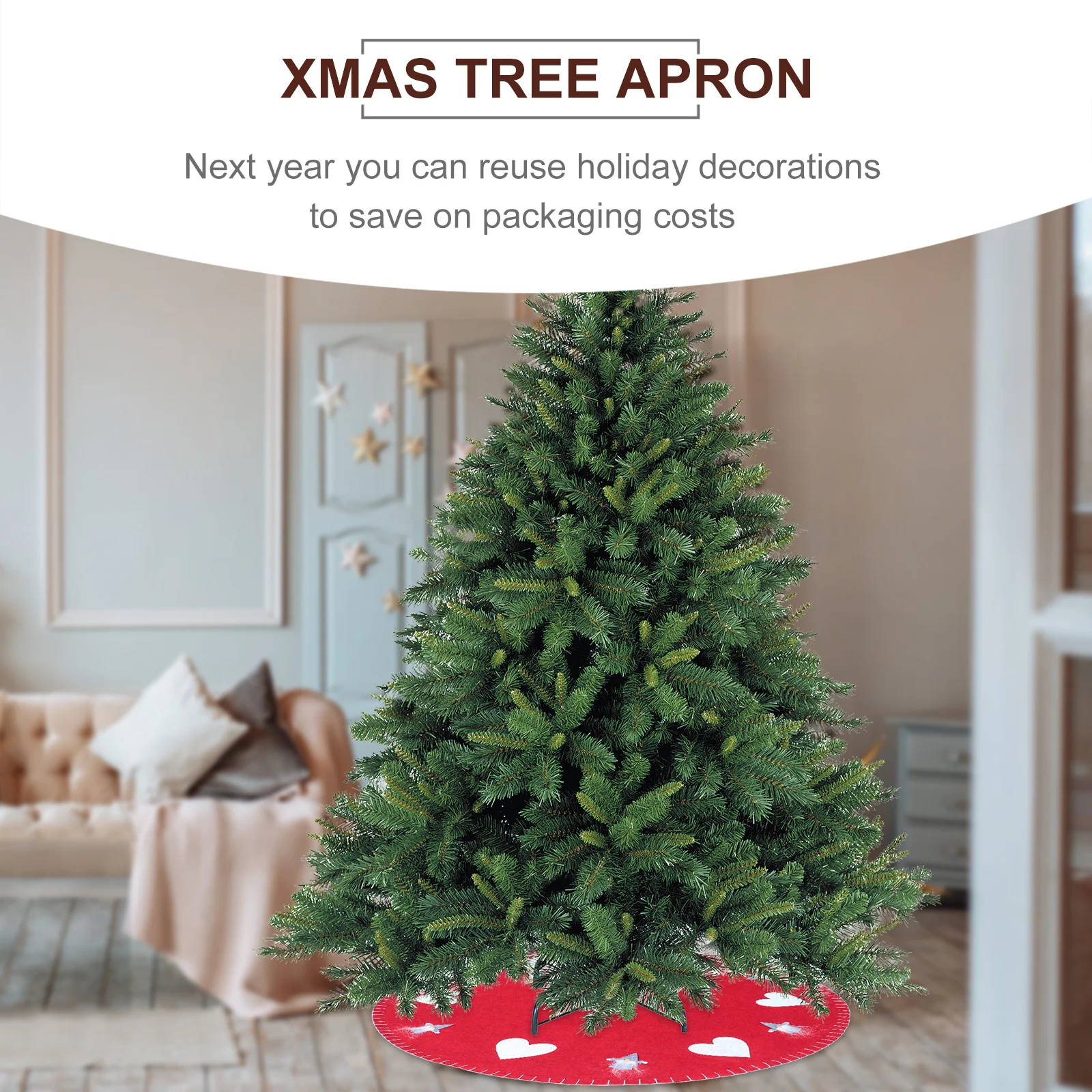 

1Pcs Christmas Tree Decor Easy to Use Material Reusable Next Year Festive Atmosphere Design Indoor Outdoor Party