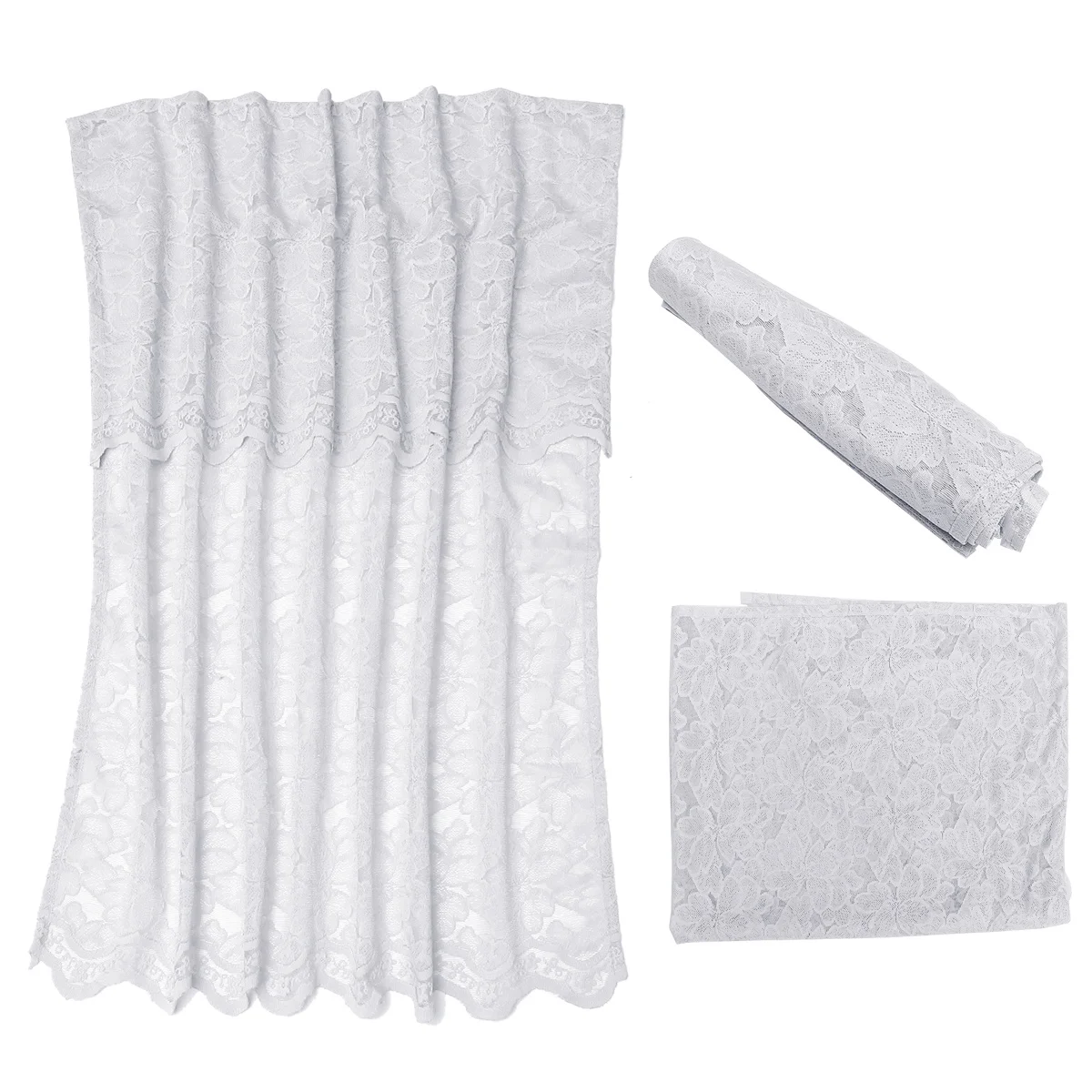 

Unique Blackout Lace Curtain Window Short Half Decorative Repeated Use Simple Decoration Cozy Romantic Housewarming Gift