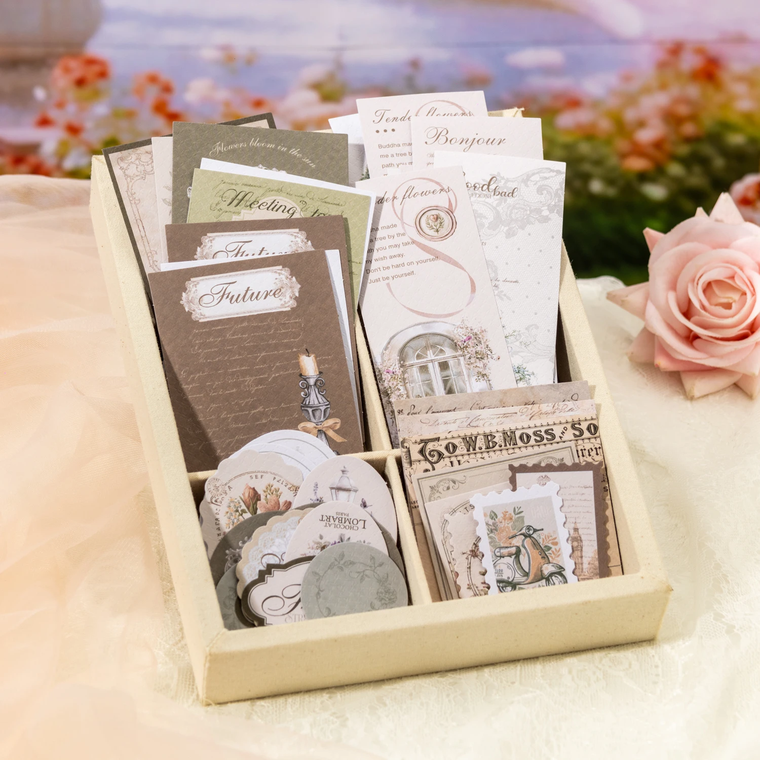 

100 листов набор наклеек для письма с французской элегантностью для скрапбукинга, журнала «сделай сам», чехол для телефона с гитарой, украшение для ноутбука