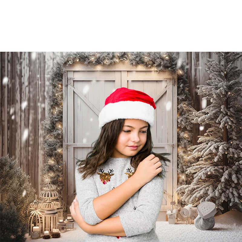 Beenle Christmas Background for Photography Xmas Tree Window Fireplace Gift Family Party Banner Kids Portrait Photo Backdrop