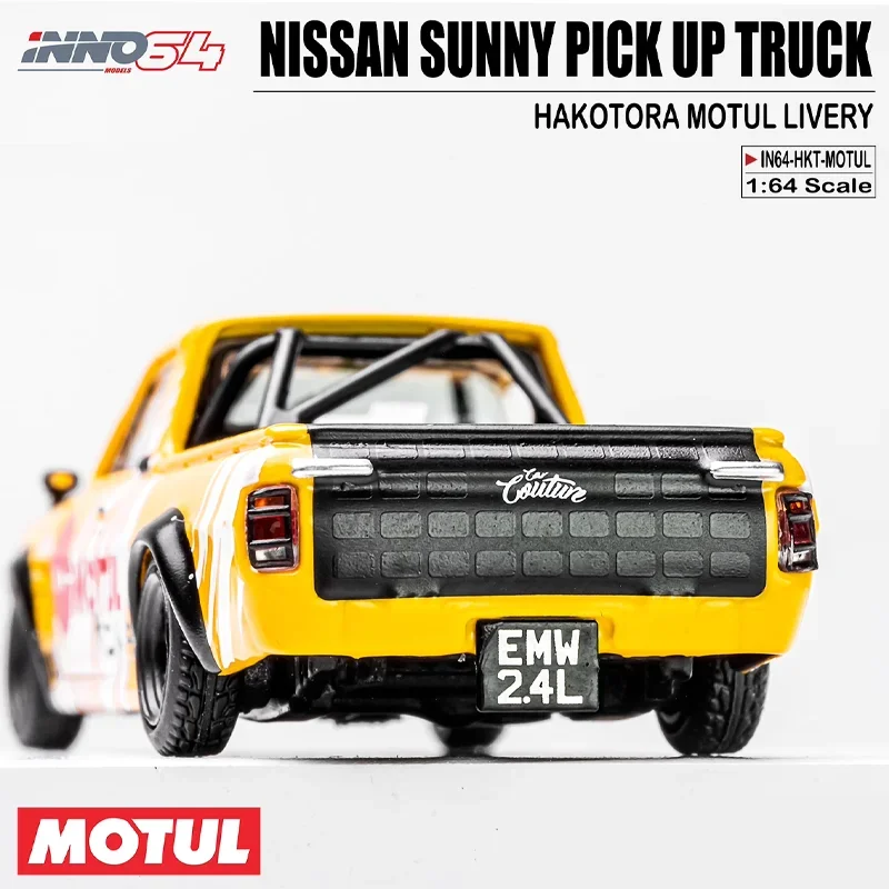 INNO 1/64 NISSAN SUNNY PICK UP TRUGK HAKOTORA MOTUL LIVERY Giocattolo in lega Veicolo a motore Pressofuso in metallo Modello Regali