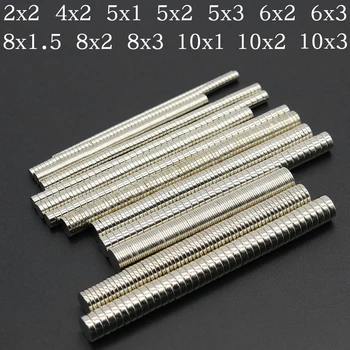 Magnete super forte N35 2/4/5/6/8/10mm X 1/2/3/mm Magnete al neodimio NdFeB magnetico rotondo Potente disco imanes