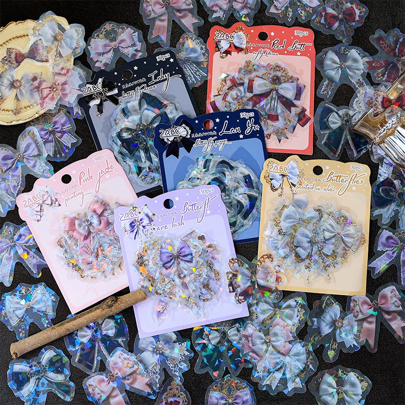 

30 шт., декоративные наклейки-бантики «сделай сам»