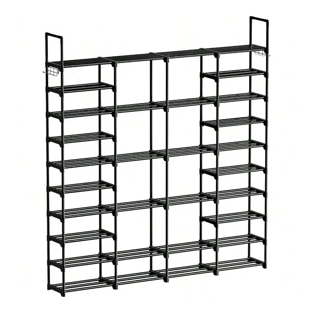 

Row 10 Tiers Extra Large Shoe Rack Big Tall Metal Shoe Shelf, Heavy Duty Organizer For Closet Entryway, Boot Rack Storage Stack