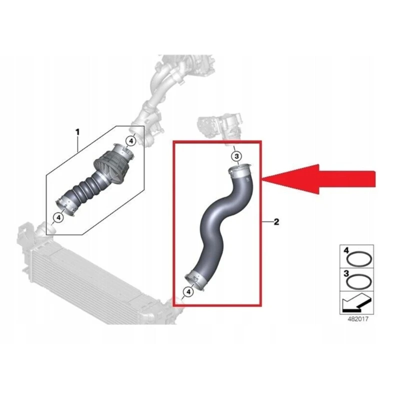 Turbocharger-Rubber Booster-Hose Compatible-For G31 520d 520dX 7 G12 11618572859 InflatableTube Intercooler Air Pipe