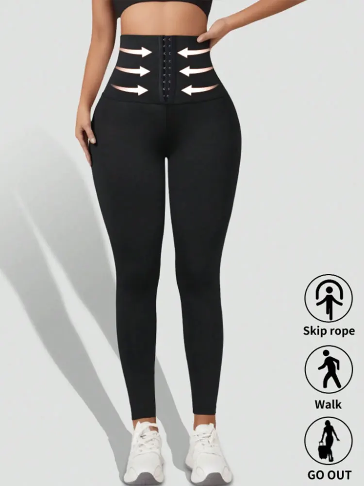 Leggings de Yoga con Cintura Alta y Botones, Control de Abdomen, Levanta Glúteos, Ajuste Delgado, para Uso Casual al Aire Libre, Estilo Primavera-Otoño