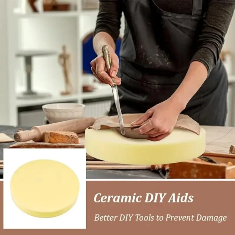 Extra-Large Round Sponge Pad Craft Pottery Support Ceramic Workstation Cushion Thick Non-Slip Art Tool
