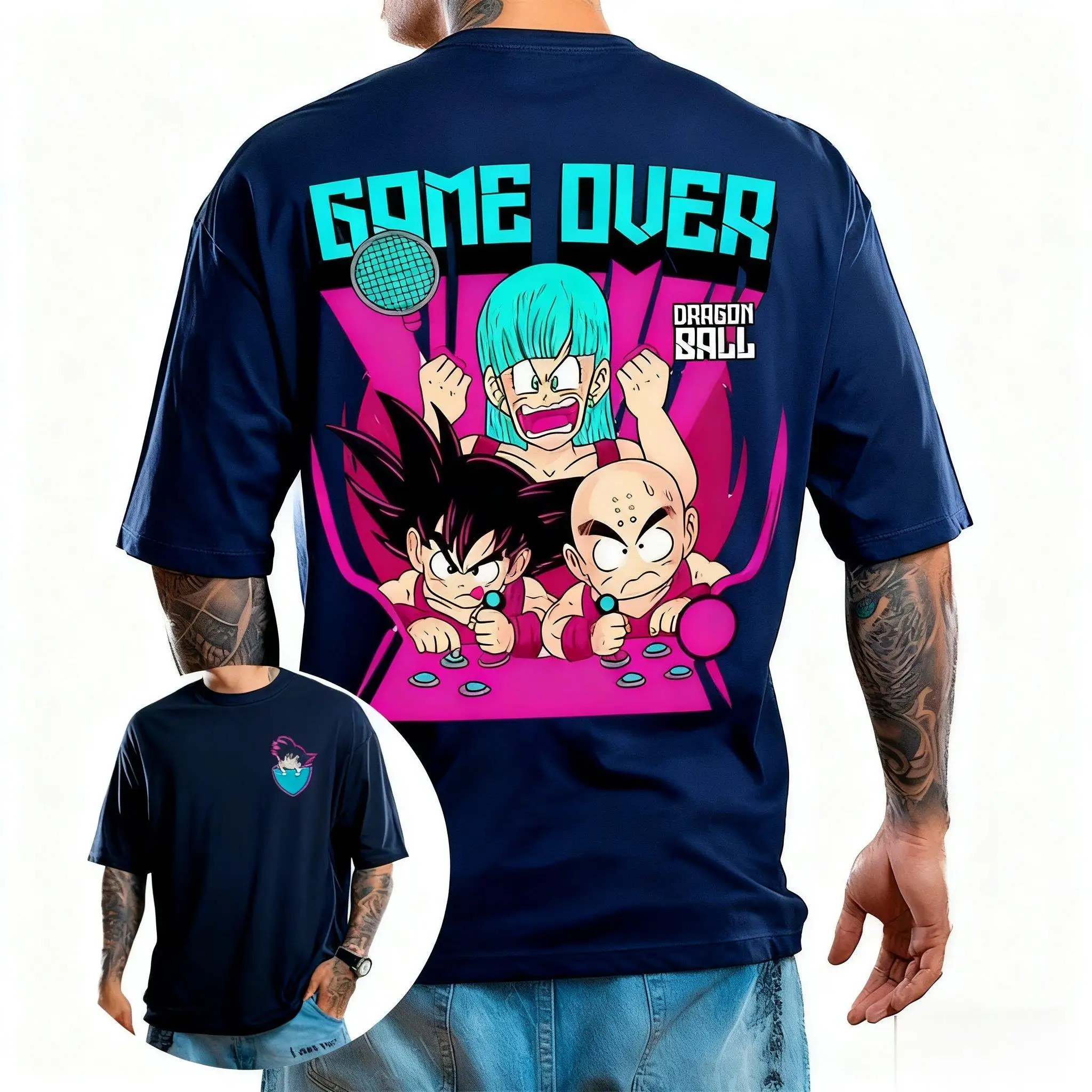Dragon Ball T-shirt da uomo Anime Graphic Tee Goku Bulma Streetwear Trendy Summer Casual Allentato Manica corta Vintage Cartone animato giapponese