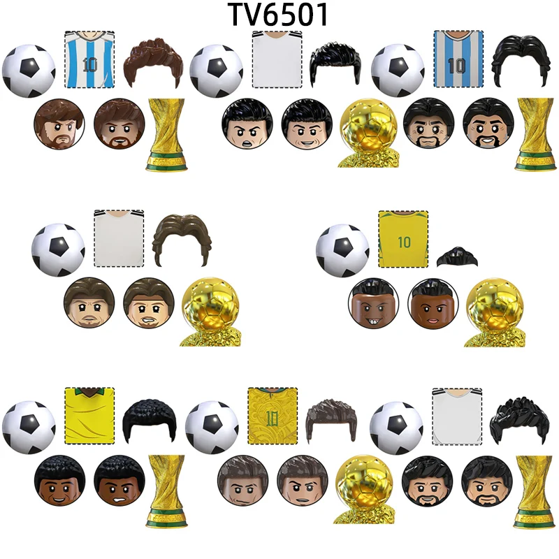 

The Famous Football Player Star Number 10 7 9 Model Blocks MOC Bricks Set Gifts Toys TV6501