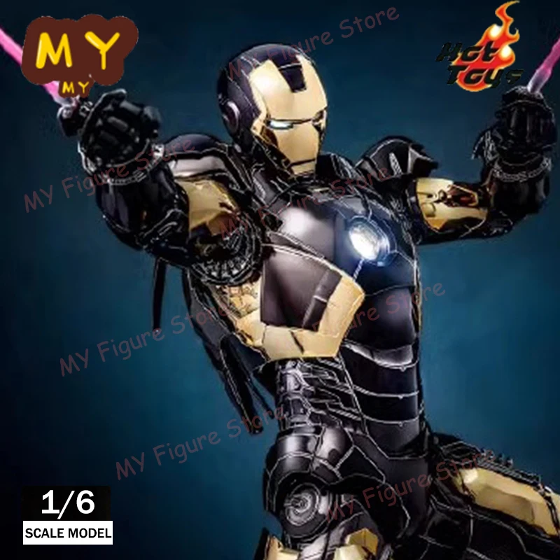 Original Hot Toys Iron Man Action Figure 1/6 Avengers Ironman MK7 BLACK & GOLD Figurine MARK VII HT MMS741-D61 Statue Toy Gift