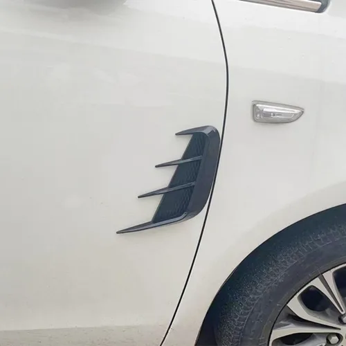 Imagen 2 del producto Cubierta de ventilación de flujo de aire de guardabarros lateral de parachoques delantero suave con patrón Universal de fibra de carbono