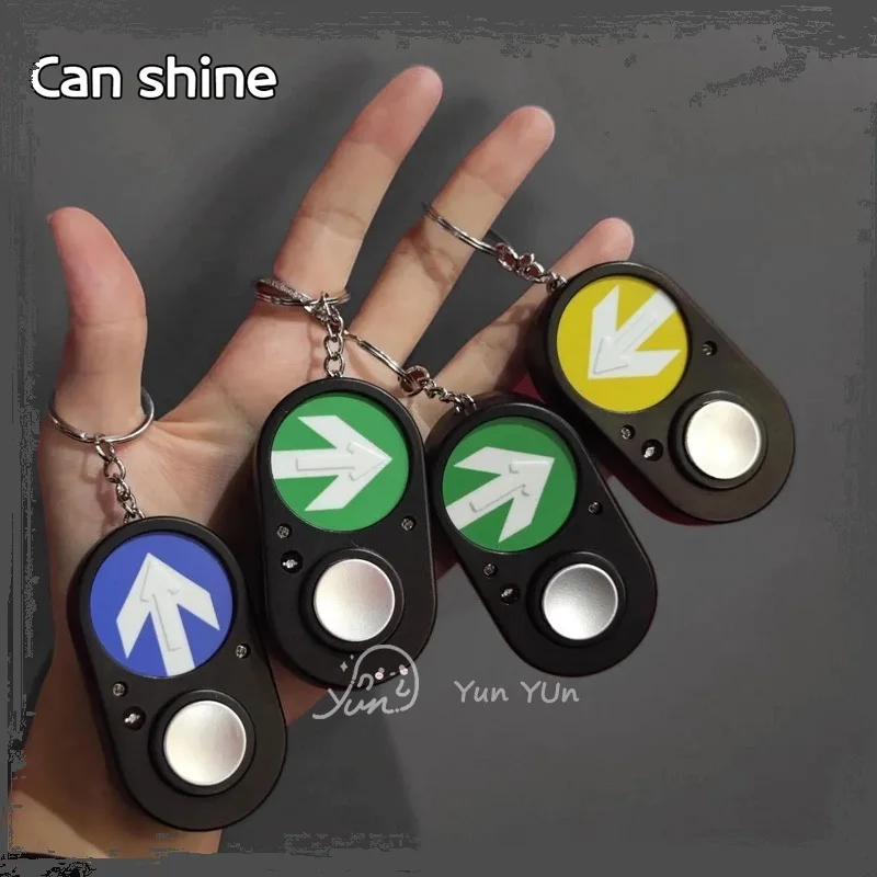 Australia Pedestrian Traffic Light Button Keychain Glow Sound-Activated Accessory Creative Gift Memento 3d Printed