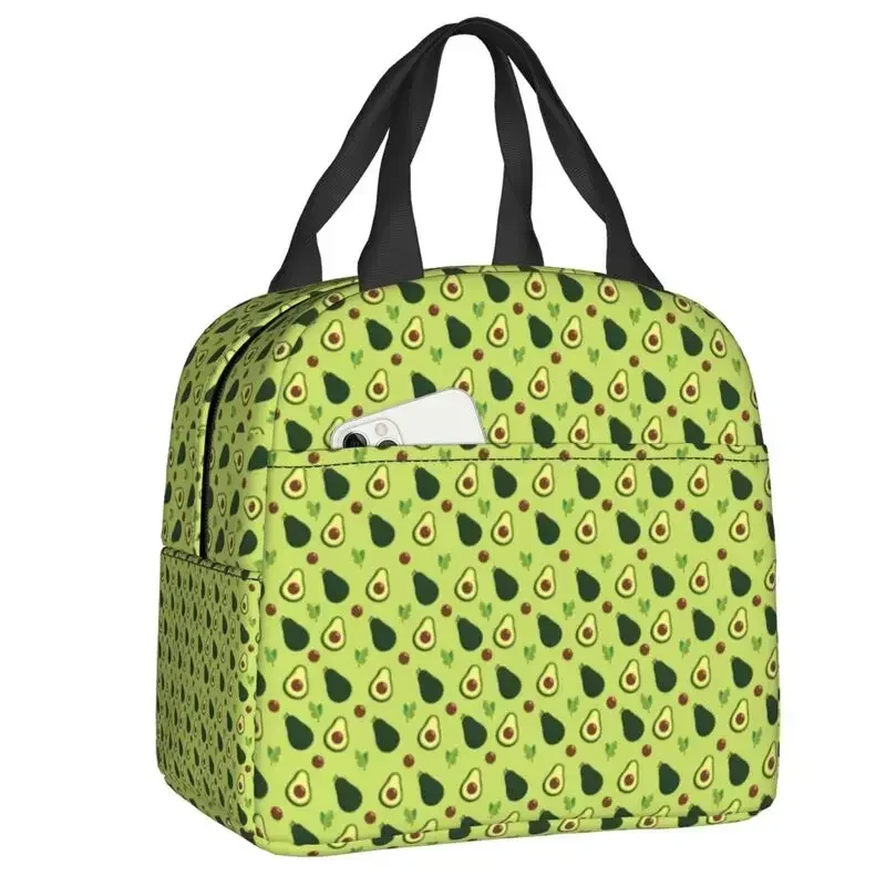 Avocado Forest Pattern Insulated Lunch Tote Bag for Women Portable Cooler Thermal Bento Box Work School Travel